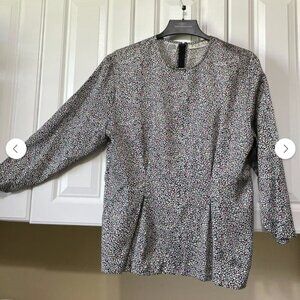 Vintage Chaus Womens Blouse Silky Mingled Long Sleeve Blouse Rear Zip To…